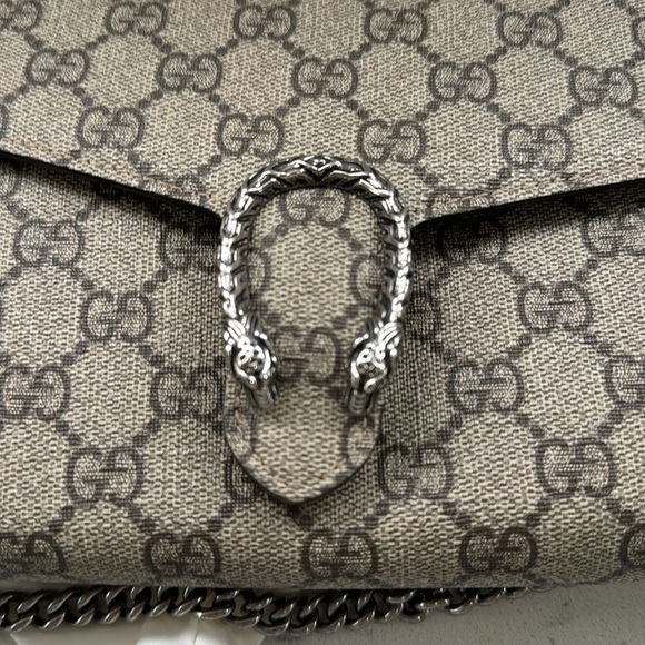 Brown Gucci GG Supreme Dionysus Chain Wallet Crossbody Bag. 100% authentic - Picture 10 of 11